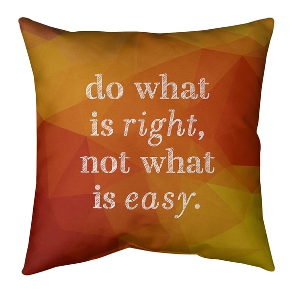 Quotes Faux Gemstone Do What is Right Quote Pillow-Cotton Twill