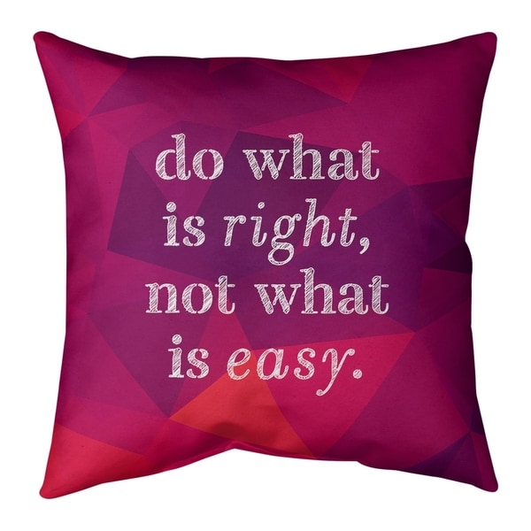 Quotes Faux Gemstone Do What is Right Quote Pillow-Cotton Twill