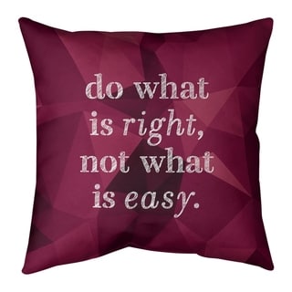 Quotes Faux Gemstone Do What is Right Quote Pillow (w/Rmv Insert)-Spun ...