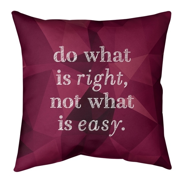 Quotes Faux Gemstone Do What is Right Quote Pillow-Faux Linen
