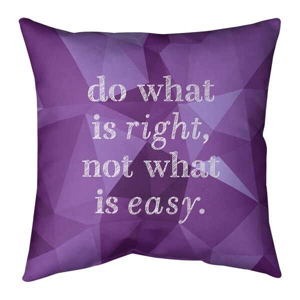 Quotes Faux Gemstone Do What is Right Quote Pillow-Spun Polyester