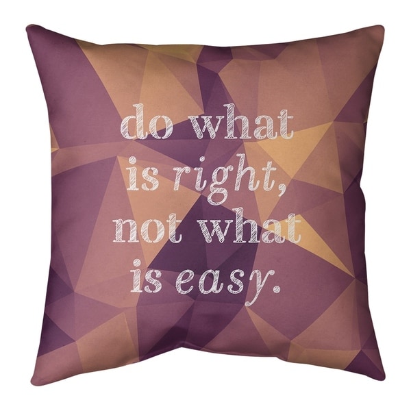 Quotes Faux Gemstone Do What is Right Quote Pillow-Faux Suede