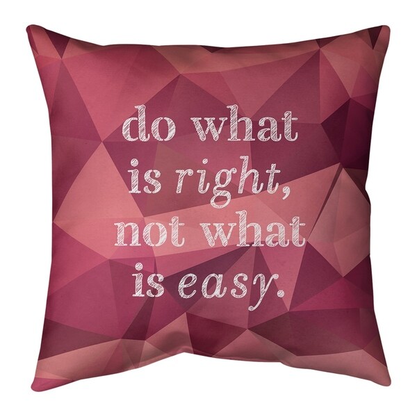 Quotes Faux Gemstone Do What is Right Quote Pillow-Cotton Twill