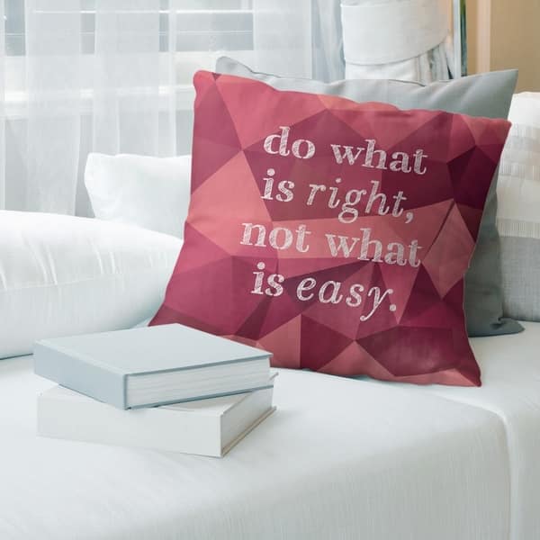 Quotes Faux Gemstone Do What is Right Quote Pillow (w/Rmv Insert)-Spun ...