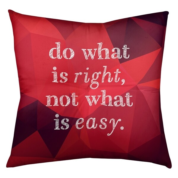 Quotes Faux Gemstone Do What is Right Quote Floor Pillow - Square Tufted