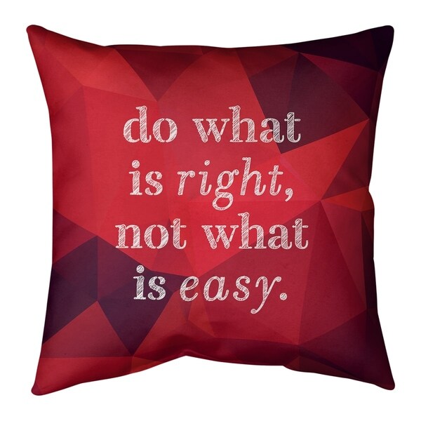 Quotes Faux Gemstone Do What is Right Quote Pillow-Spun Polyester