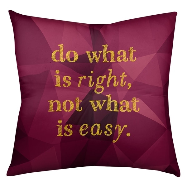 Quotes Faux Gemstone Do What is Right Quote Floor Pillow - Square Tufted