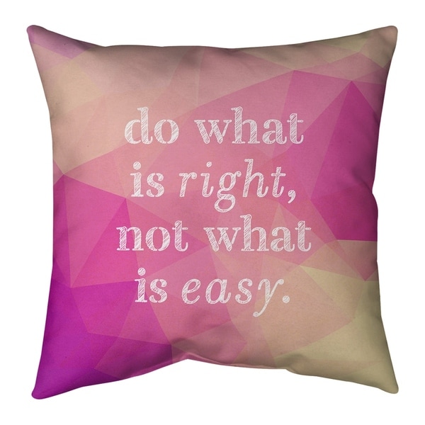Quotes Faux Gemstone Do What is Right Quote Pillow (w/Rmv Insert)-Spun Poly