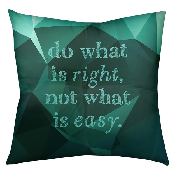 Quotes Faux Gemstone Do What is Right Quote Floor Pillow - Square Tufted
