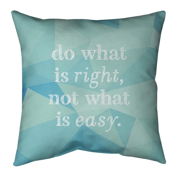 Quotes Faux Gemstone Do What is Right Quote Pillow-Faux Linen
