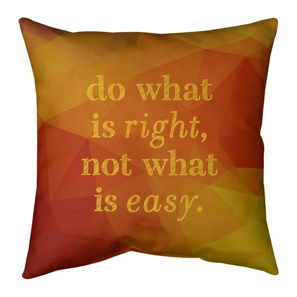 Quotes Faux Gemstone Do What is Right Quote Pillow-Faux Linen