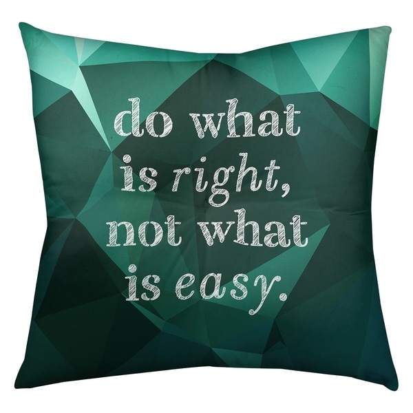Quotes Faux Gemstone Do What is Right Quote Floor Pillow - Square Tufted