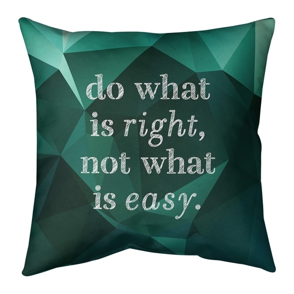 Quotes Faux Gemstone Do What is Right Quote Pillow-Cotton Twill