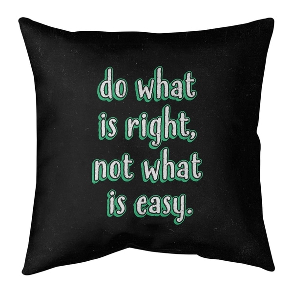 Quotes Do What is Right Quote Chalkboard Style Pillow-Faux Linen