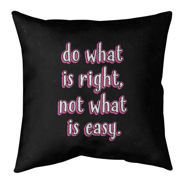 Quotes Do What is Right Quote Chalkboard Style Pillow (w/Rmv Insert)-Spun Poly