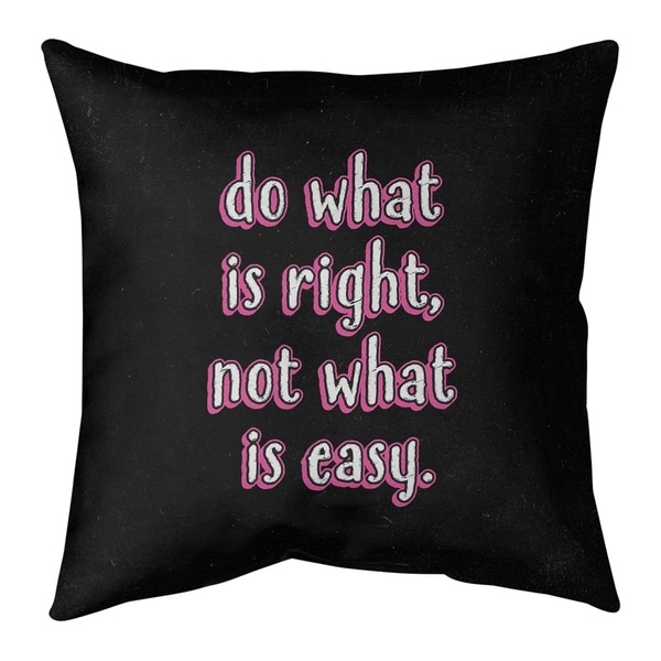 Quotes Do What is Right Quote Chalkboard Style Pillow-Cotton Twill