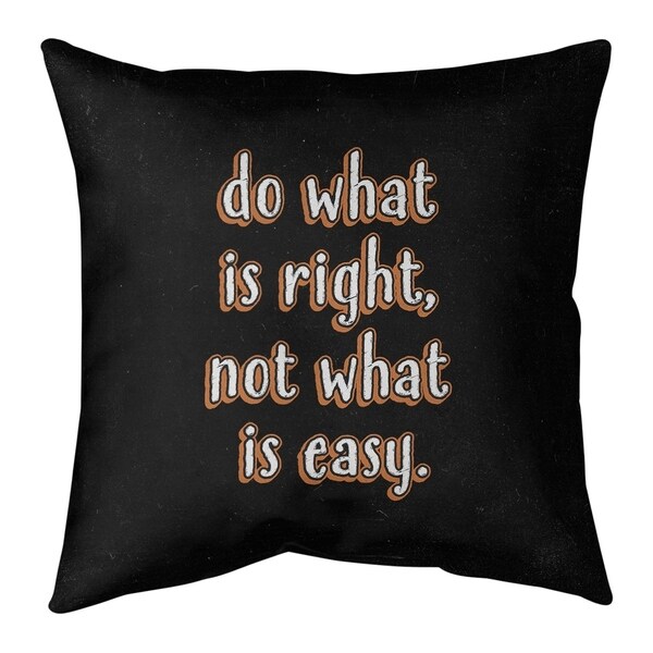Quotes Do What is Right Quote Chalkboard Style Pillow (w/Rmv Insert)-Spun Poly