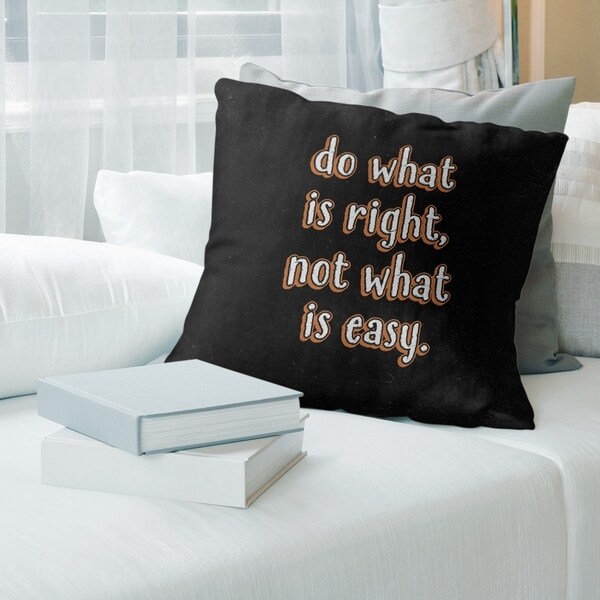 Quotes Do What is Right Quote Chalkboard Style Pillow (w/Rmv Insert)-Spun Poly