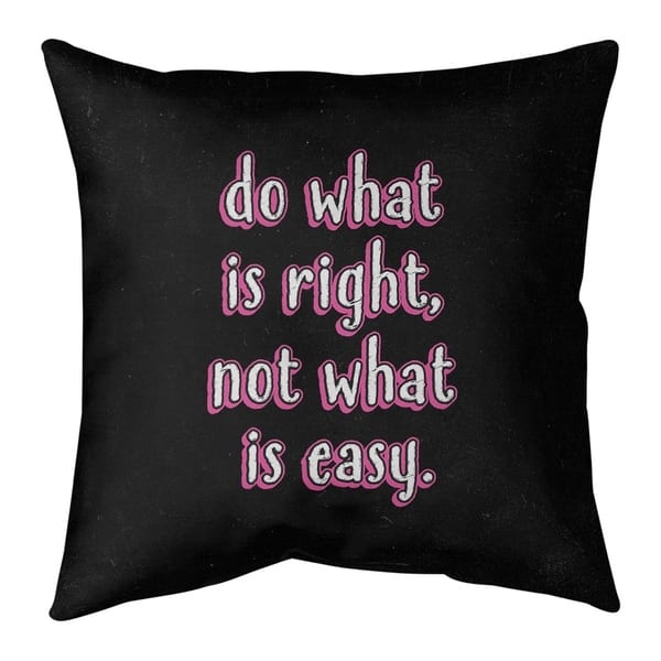 Quotes Do What is Right Quote Chalkboard Style Pillow-Spun Polyester ...