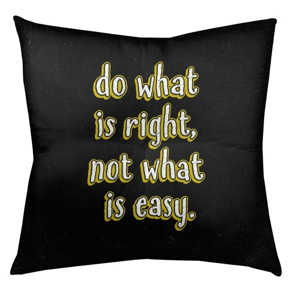 Quotes Do What is Right Quote Chalkboard Style Floor Pillow - Square Tufted