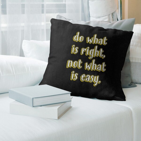 Quotes Do What is Right Quote Chalkboard Style Pillow-Faux Linen