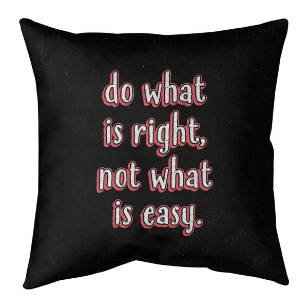Quotes Do What is Right Quote Chalkboard Style Pillow (w/Rmv Insert)-Spun Poly