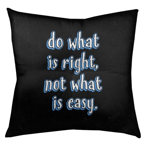 Quotes Do What is Right Quote Chalkboard Style Floor Pillow - Square Tufted