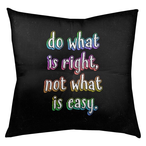 Quotes Do What is Right Quote Chalkboard Style Floor Pillow - Square Tufted