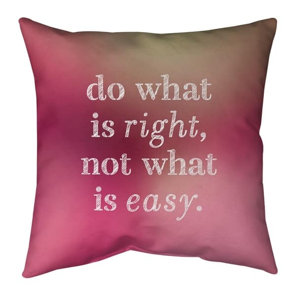 Quotes Multicolor Background Do What is Right Quote Pillow-Faux Suede ...