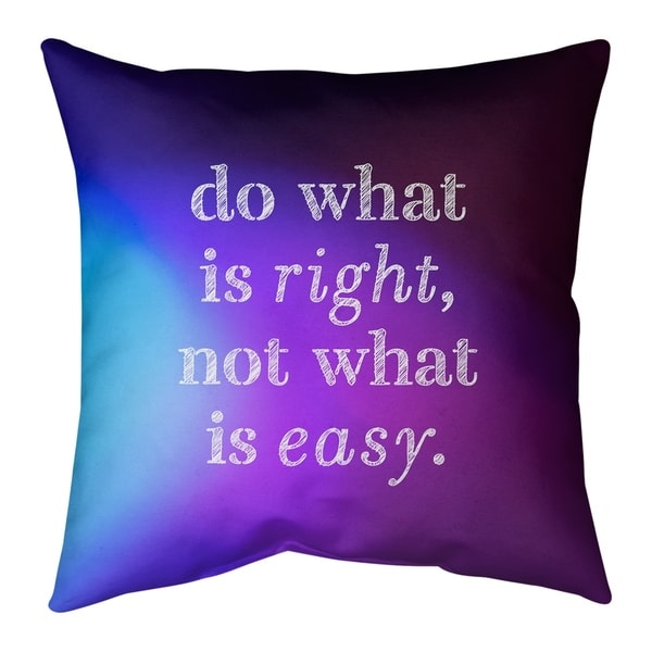 Quotes Multicolor Background Do What is Right Quote Pillow-Faux Linen