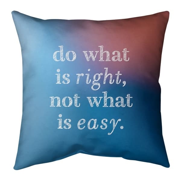 Quotes Multicolor Background Do What is Right Quote Pillow-Faux Linen ...