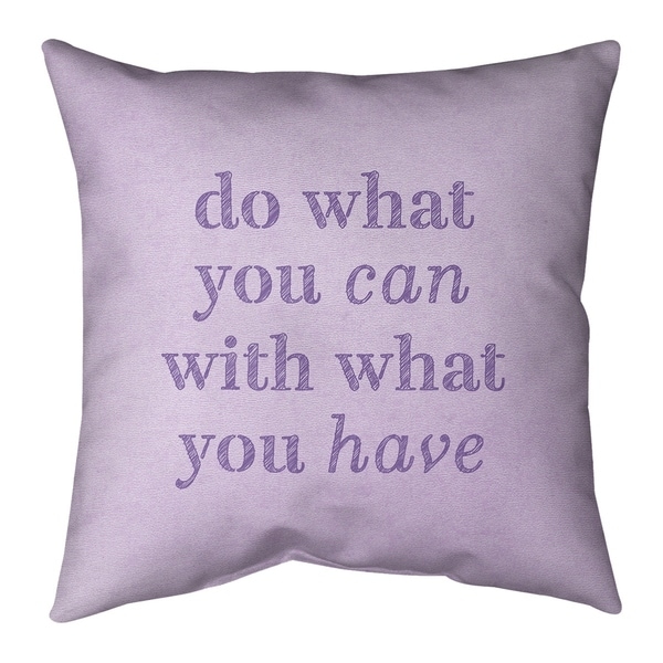 Quotes Handwritten Do What You Can Quote Pillow-Faux Linen