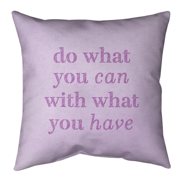 Quotes Handwritten Do What You Can Quote Floor Pillow - Standard