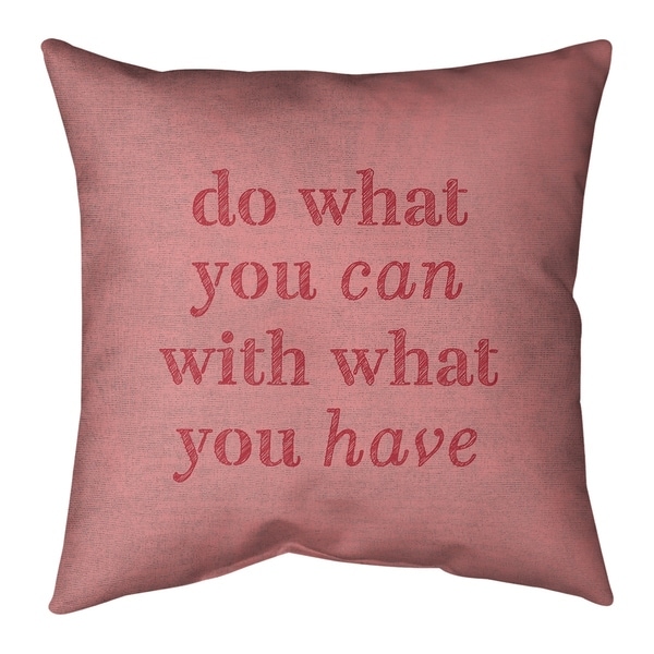 Quotes Handwritten Do What You Can Quote Pillow-Faux Suede