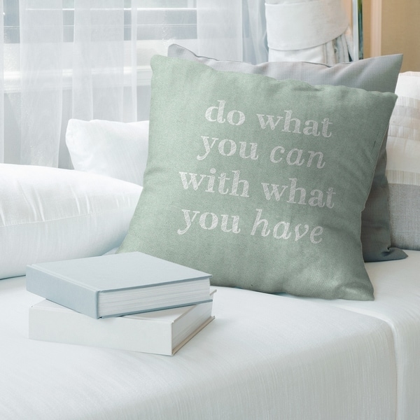 Quotes Handwritten Do What You Can Quote Pillow-Faux Suede