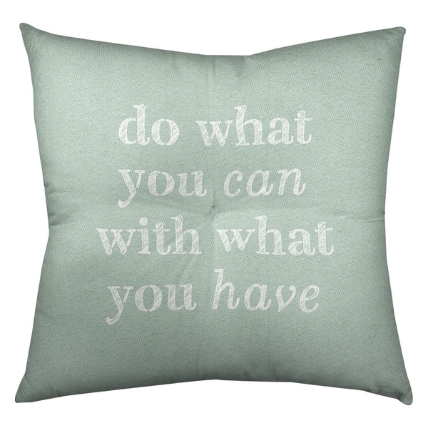 Quotes Handwritten Do What You Can Quote Floor Pillow - Square Tufted