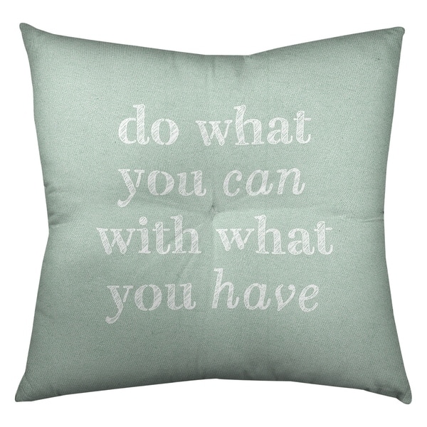 Quotes Handwritten Do What You Can Quote Floor Pillow - Square Tufted ...