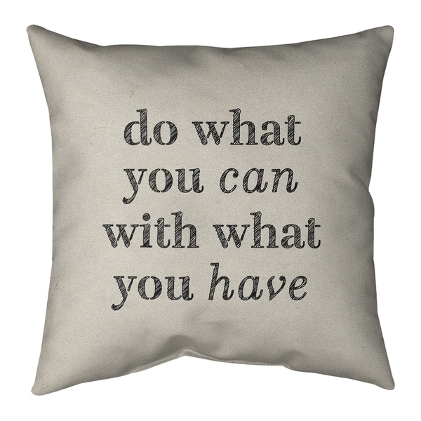 Quotes Handwritten Do What You Can Quote Pillow-Cotton Twill