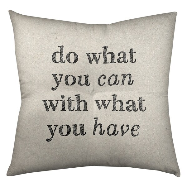 Quotes Handwritten Do What You Can Quote Floor Pillow - Square Tufted