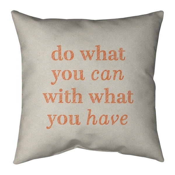 Quotes Handwritten Do What You Can Quote Pillow-Faux Suede