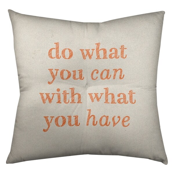 Quotes Handwritten Do What You Can Quote Floor Pillow - Square Tufted