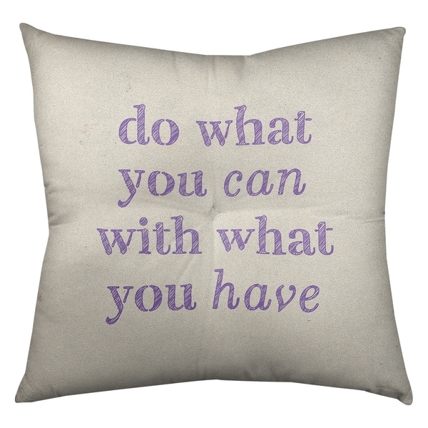 Quotes Handwritten Do What You Can Quote Floor Pillow - Square Tufted