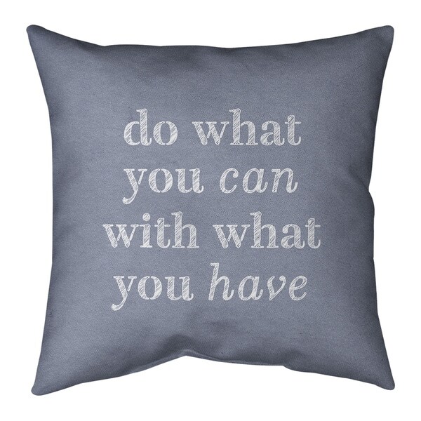 Quotes Handwritten Do What You Can Quote Pillow-Faux Linen