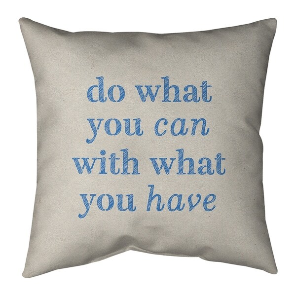 Quotes Handwritten Do What You Can Quote Pillow-Faux Suede