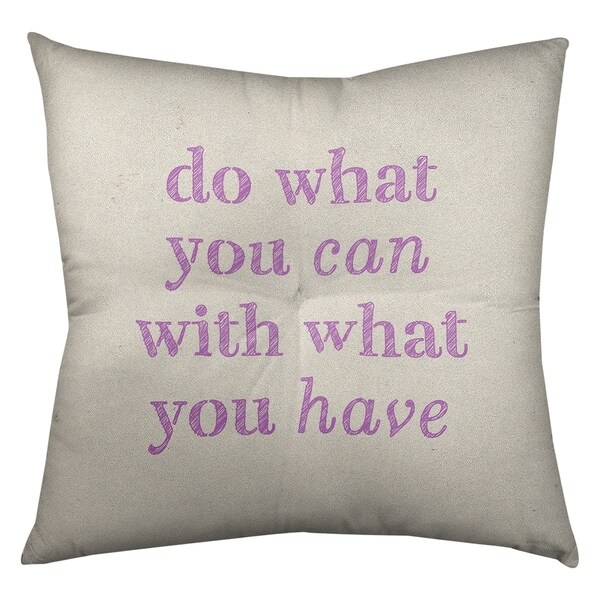 Quotes Handwritten Do What You Can Quote Floor Pillow - Square Tufted