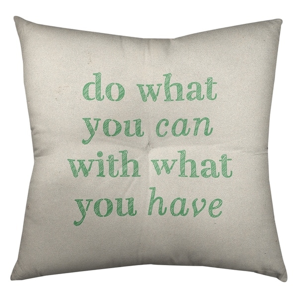 Quotes Handwritten Do What You Can Quote Floor Pillow - Square Tufted ...