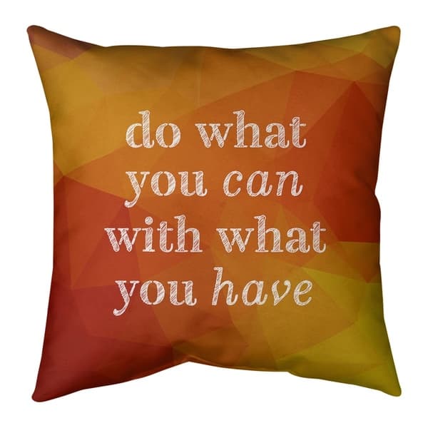 Quotes Faux Gemstone Do What You Can Quote Pillow (w/Rmv Insert)-Spun ...