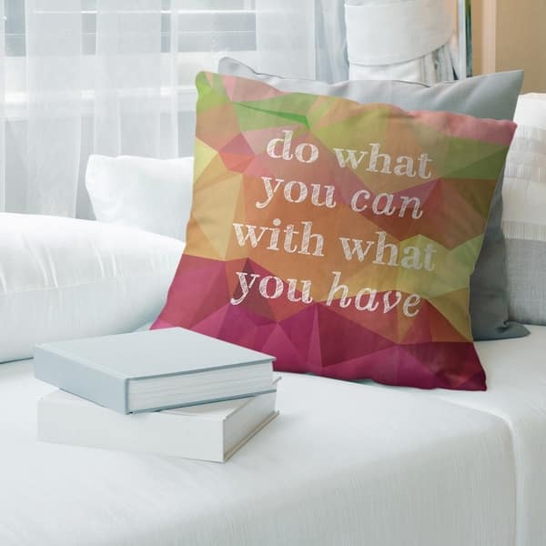 Quotes Faux Gemstone Do What You Can Quote Pillow Indoor Outdoor Overstock 30306489