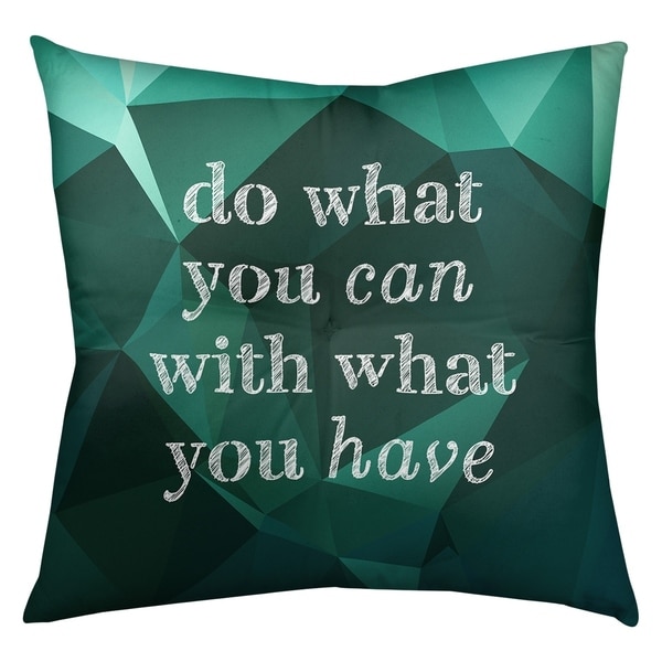 Quotes Faux Gemstone Do What You Can Quote Floor Pillow - Square Tufted