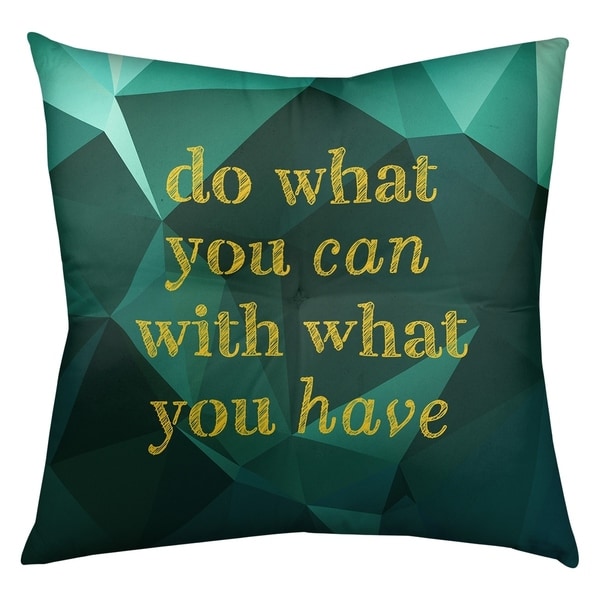 Quotes Faux Gemstone Do What You Can Quote Floor Pillow - Square Tufted